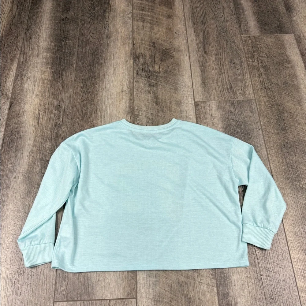 Justice Teal Butterfly Long‎ Sleeve Top